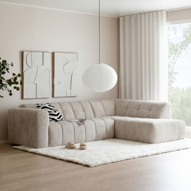 Pilvi avokulmasohva vasen beige Garnet aluminium